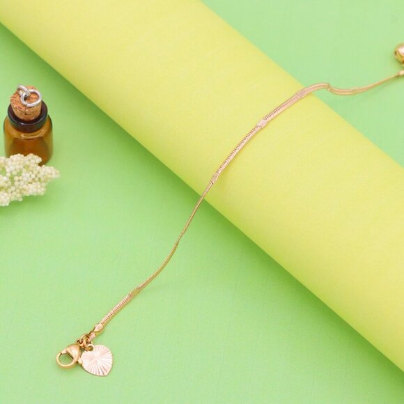 "Elegant Rose Gold Anklet with Sleek Detailing,XPAL1042 - Picture 11 of 12